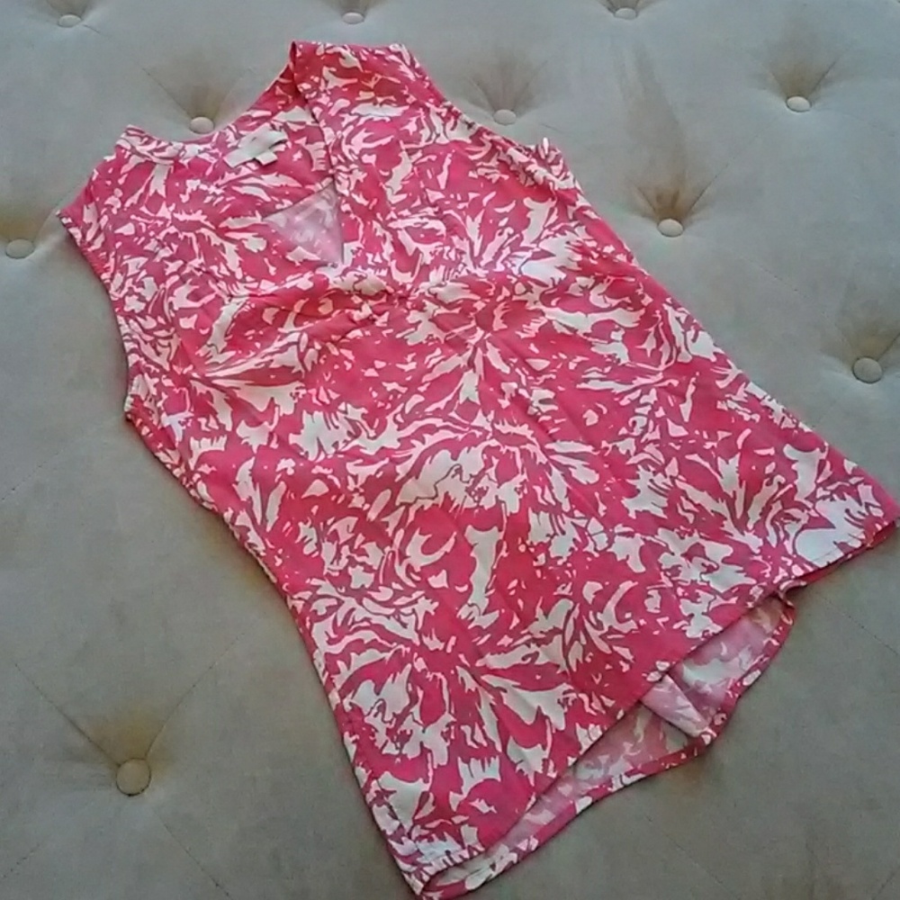 Coral Patterned Banana Republic Blouse